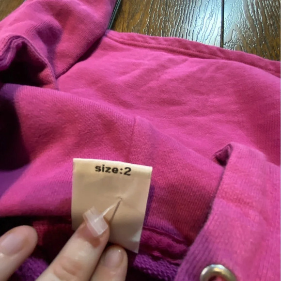 X-Girl Pink Crop Top Sweatshirt Size 2 B20 - Picture 2 of 3